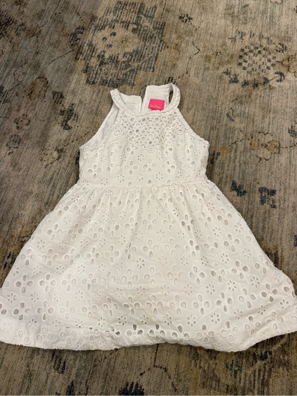 Lilly Pulitzer White Eyelet Halter Dress for Girls